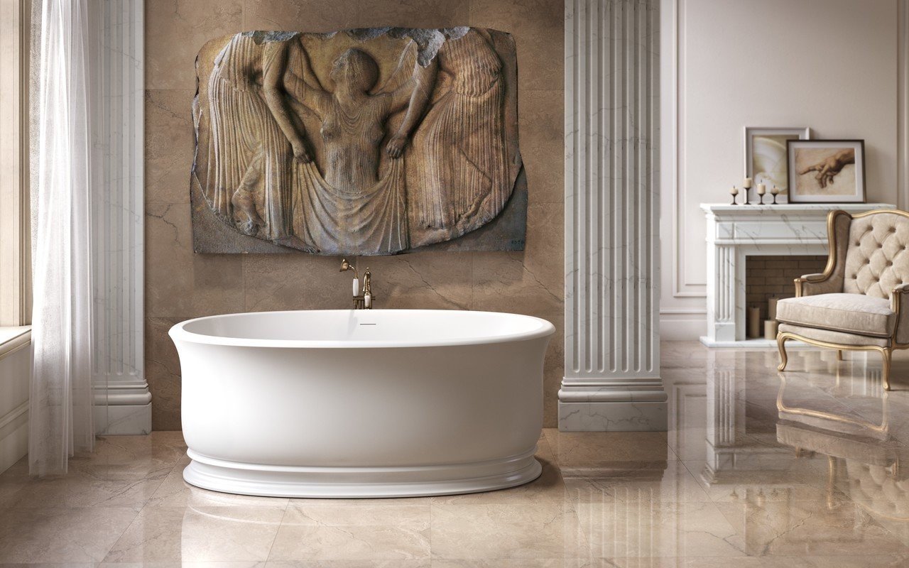 Aquatica Aphrodite-Wht Freestanding Solid Surface Bathtub picture № 0