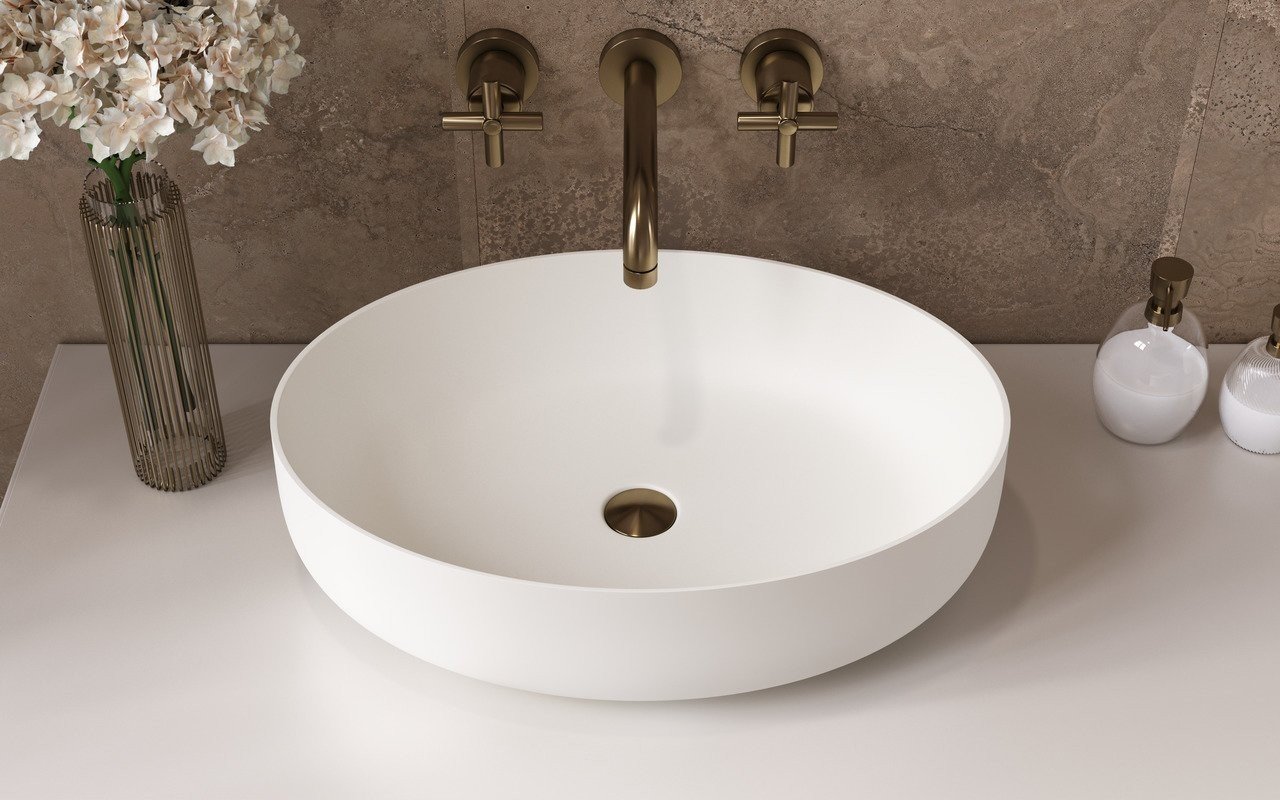 Aquatica Aurora-Wht Oval Stone Bathroom Vessel Sink picture № 0