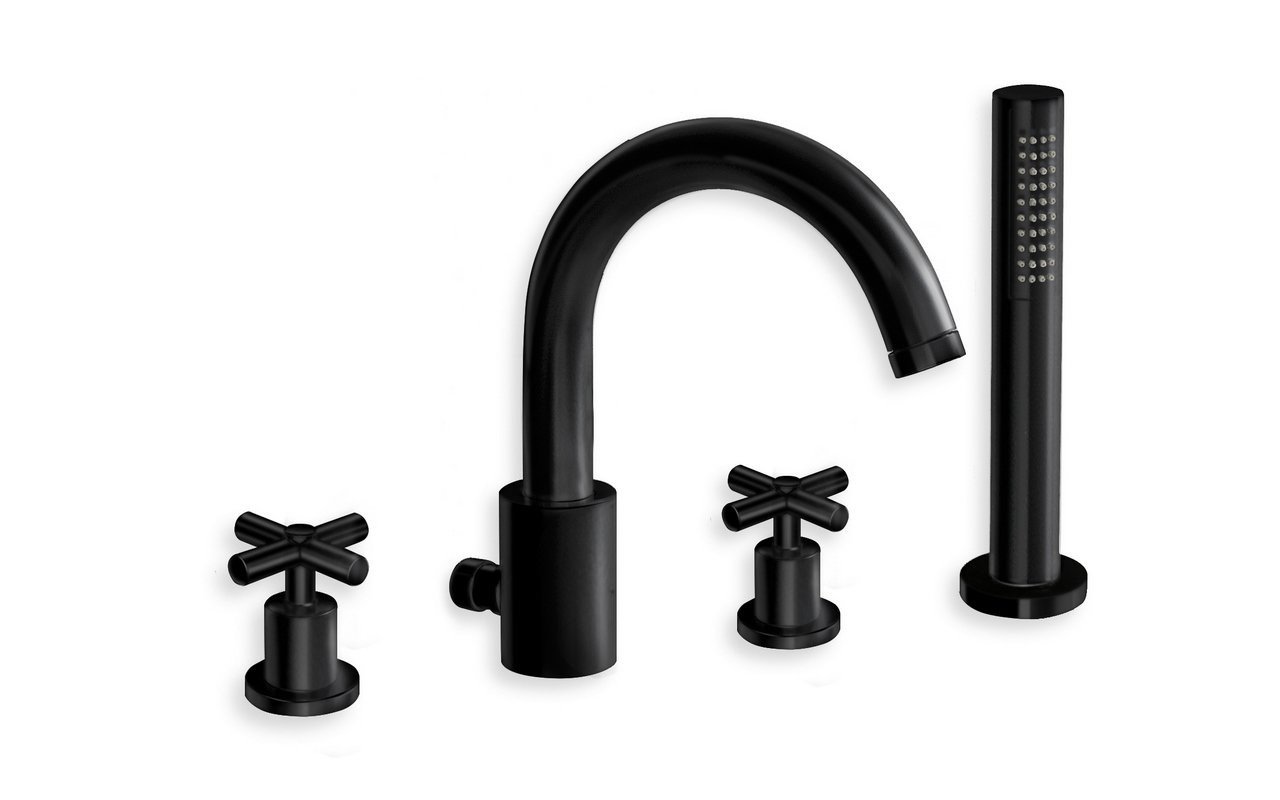 Aquatica Celine 4-Hole Deck Mounted Bath Filler (SKU-126) – Black Matte picture № 0