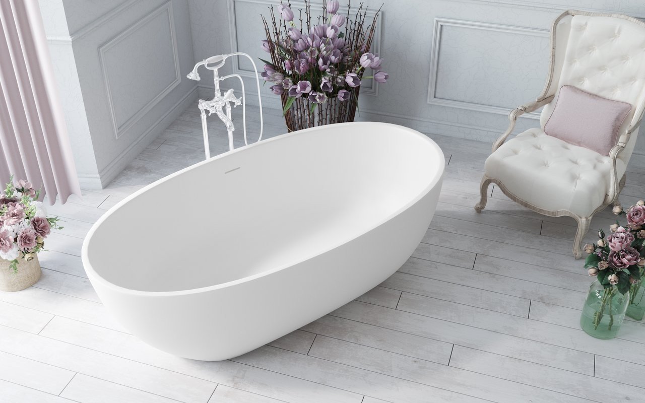 Aquatica Corelia-Wht™ Freestanding Solid Surface Bathtub picture № 0