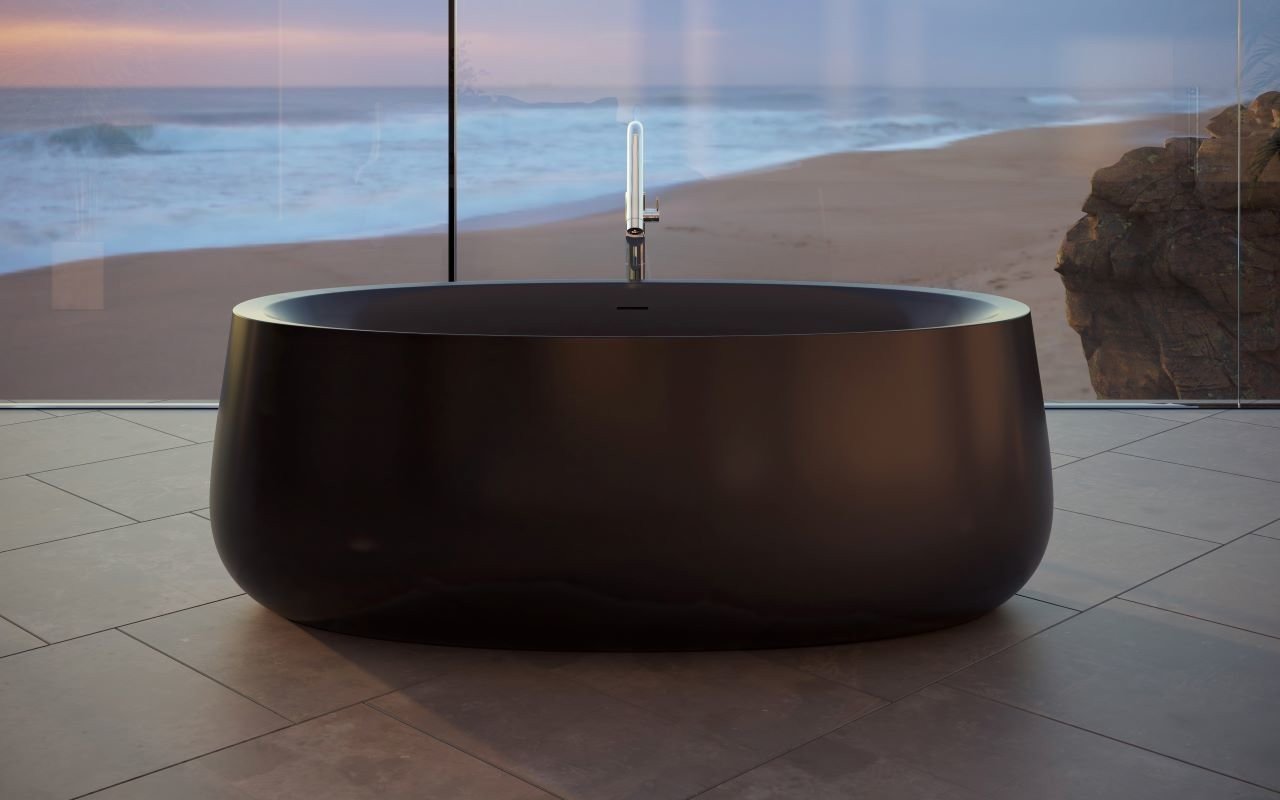 Aquatica Leah Black Freestanding Solid Surface Bathtub picture № 0
