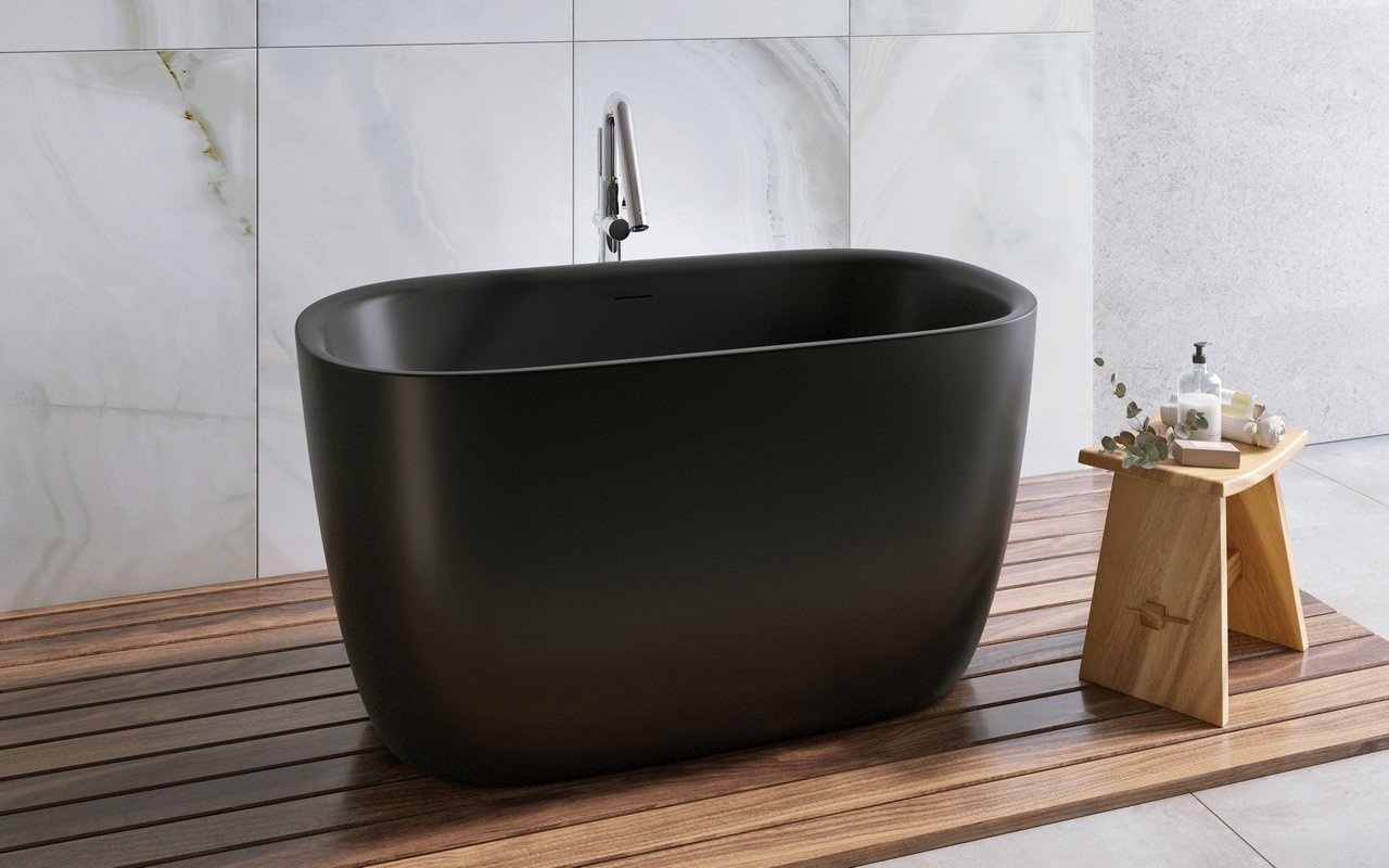 Lullaby 2 Max Black Freestanding Solid Surface Bathtub picture № 0