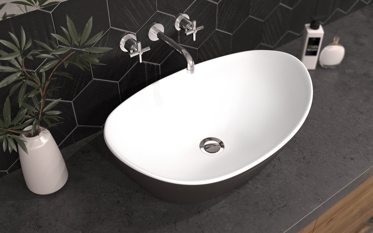 Aquatica Luna-Matte Grey Brown-Wht Stone Vessel Sink picture № 0