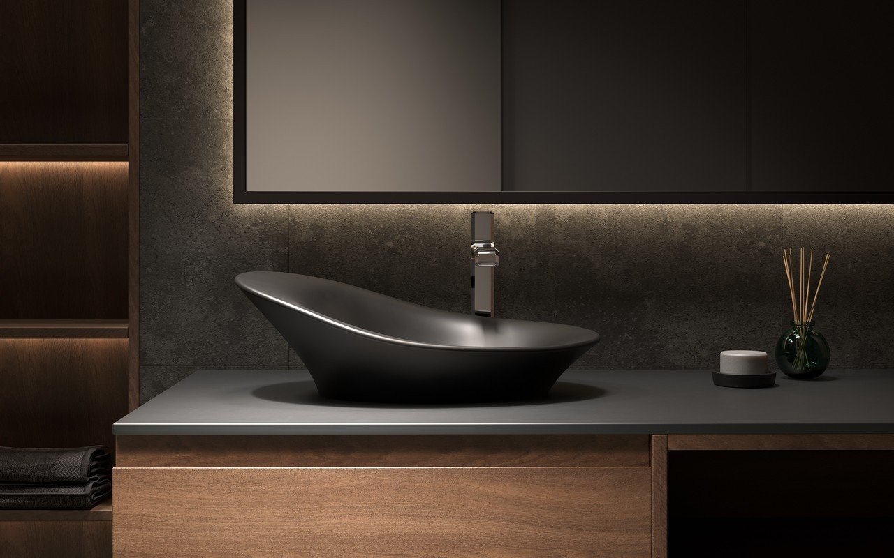 Aquatica Nanomorph-Blck Stone Bathroom Vessel Sink picture № 0