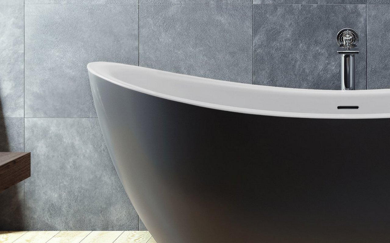 Aquatica Lillian Blck-Wht Freestanding Solid Surface Bathtub picture № 0