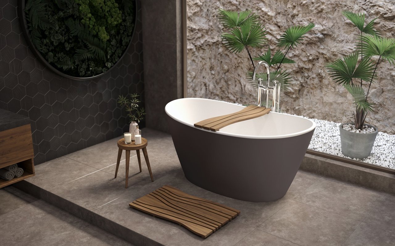 Aquatica Luna Grey Brown-Wht Solid Surface Bathtub picture № 0