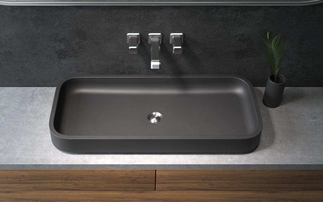 Aquatica Solace-B-Blck Rectangular Stone Bathroom Vessel Sink picture № 0