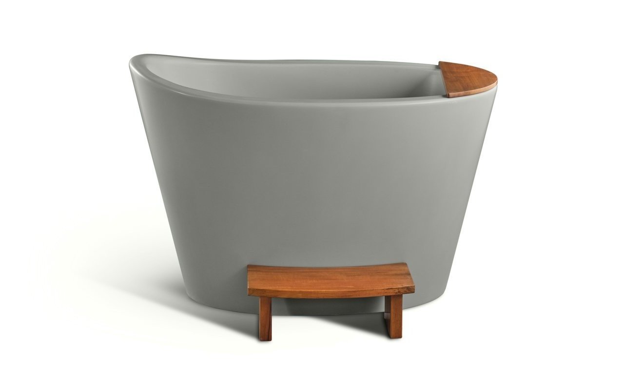 Aquatica True Ofuro Sleek Concrete Freestanding Stone Japanese Soaking Bathtub picture № 0