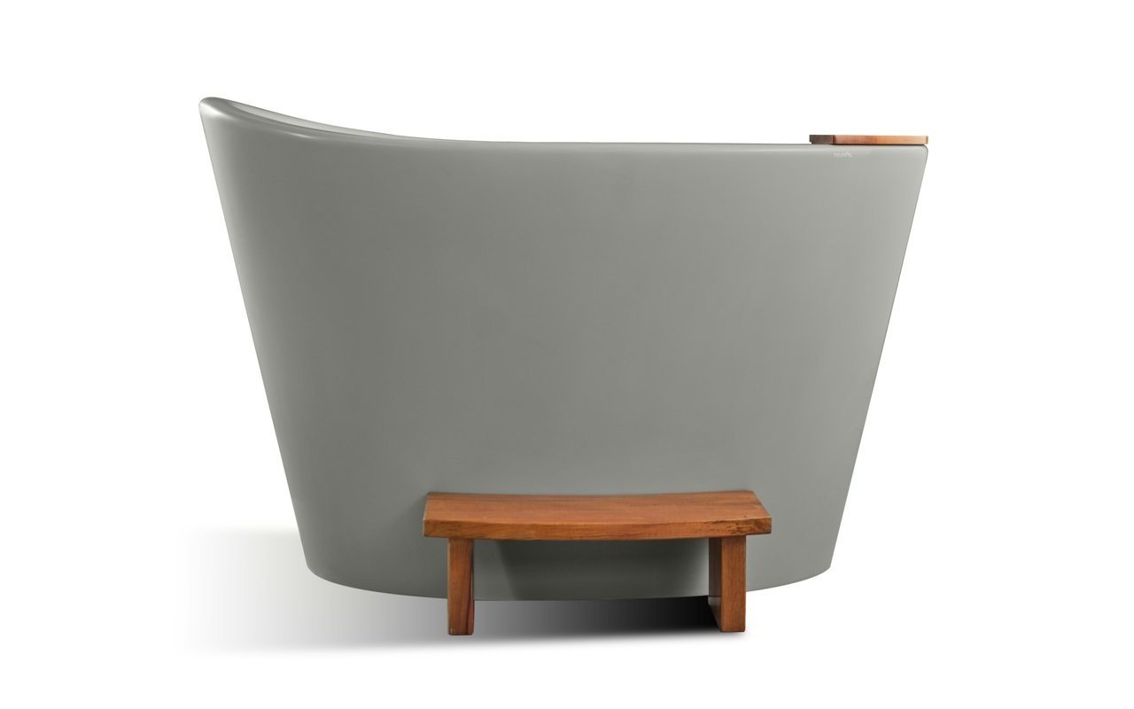 Aquatica True Ofuro Sleek Concrete Freestanding Stone Japanese Soaking Bathtub picture № 0