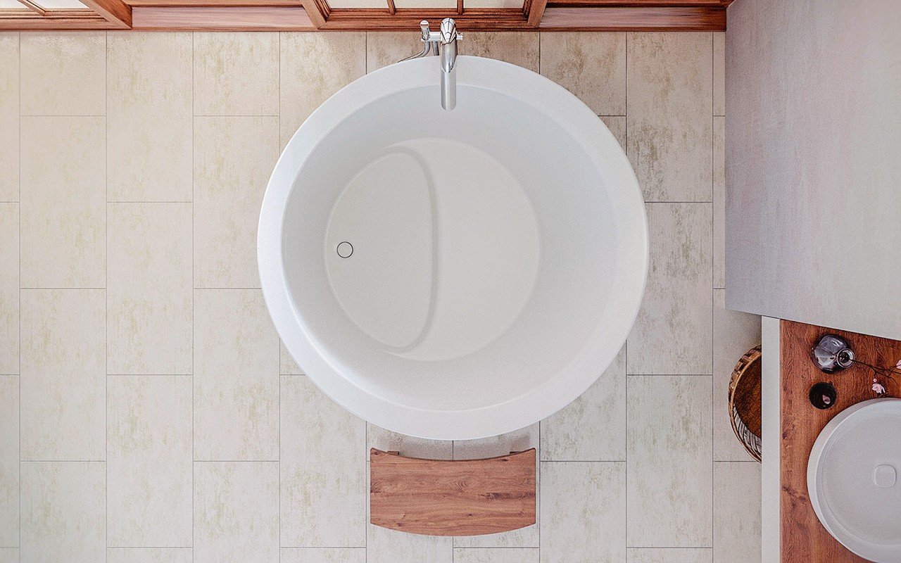 ᐈ 【Aquatica True Ofuro Mini Freestanding Stone Japanese Soaking Bathtub ...