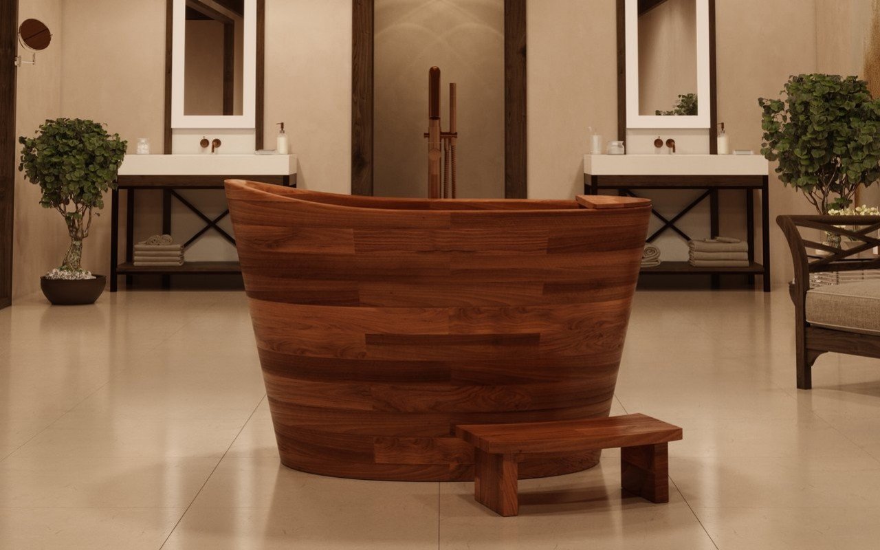 Aquatica True Ofuro Wooden Freestanding Japanese Soaking Bathtub picture № 0