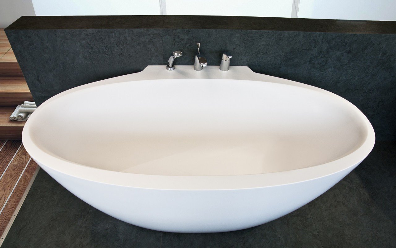 Aquatica Sensuality™ Mini-Wall Back To Wall Solid Surface Bathtub picture № 0