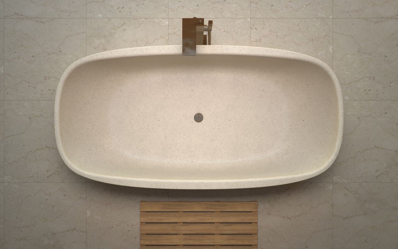 Aquatica Coletta™ Sleek Sandstone Freestanding Solid Surface Bathtub picture № 0