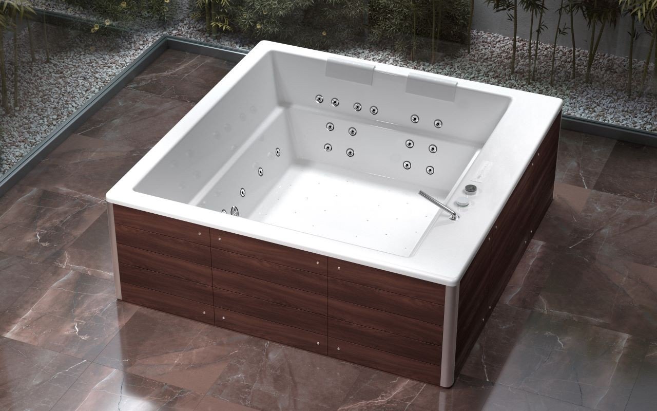 Aquatica Lacus HydroRelax Pro Acrylic Freestanding Bathtub with Thermory Wooden Siding (220/240V / 50/60Hz) picture № 0