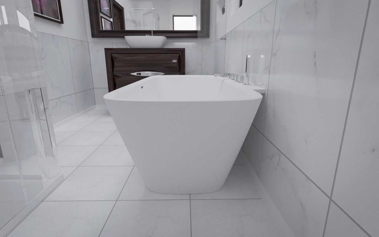 Arabella Wall Stone Bathtub 3D 4