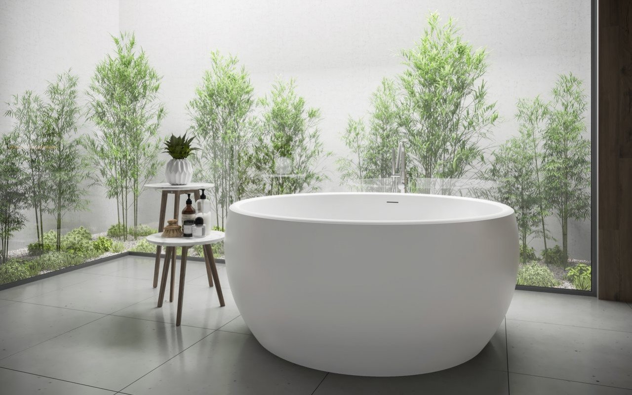 Aquatica Aura Mini Round Freestanding Solid Surface Bathtub picture № 0