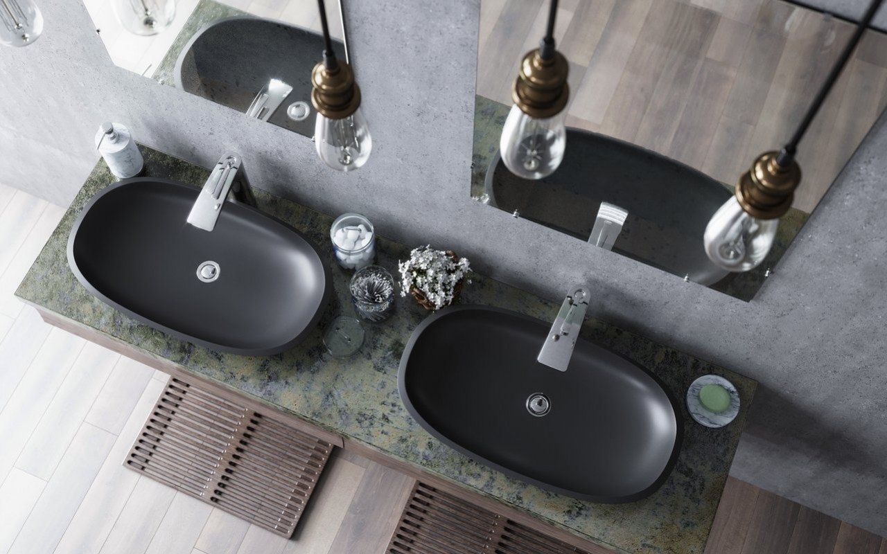 Aquatica Coletta-B-Blck Stone Bathroom Vessel Sink picture № 0