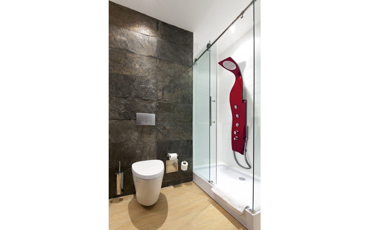 Aquatica Elise Wall-Mounted Solid Surface Shower Panel in Red Matte picture № 0