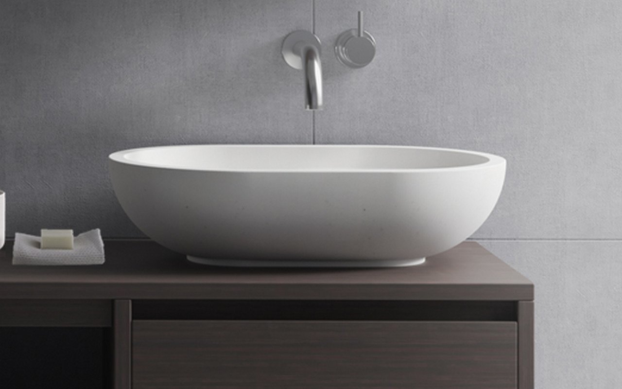 Aquatica Karolina-2-Wht Oval Stone Bathroom Vessel Sink picture № 0