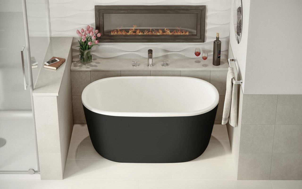 Aquatica Lullaby-Nano-Blck-Wht™ Small Freestanding Solid Surface Bathtub picture № 0