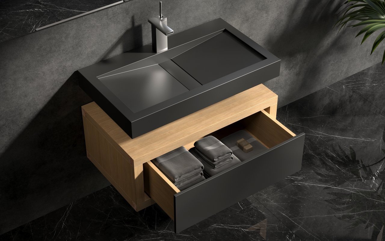 Aquatica Millennium-90-Blck Stone Bathroom Sink picture № 0