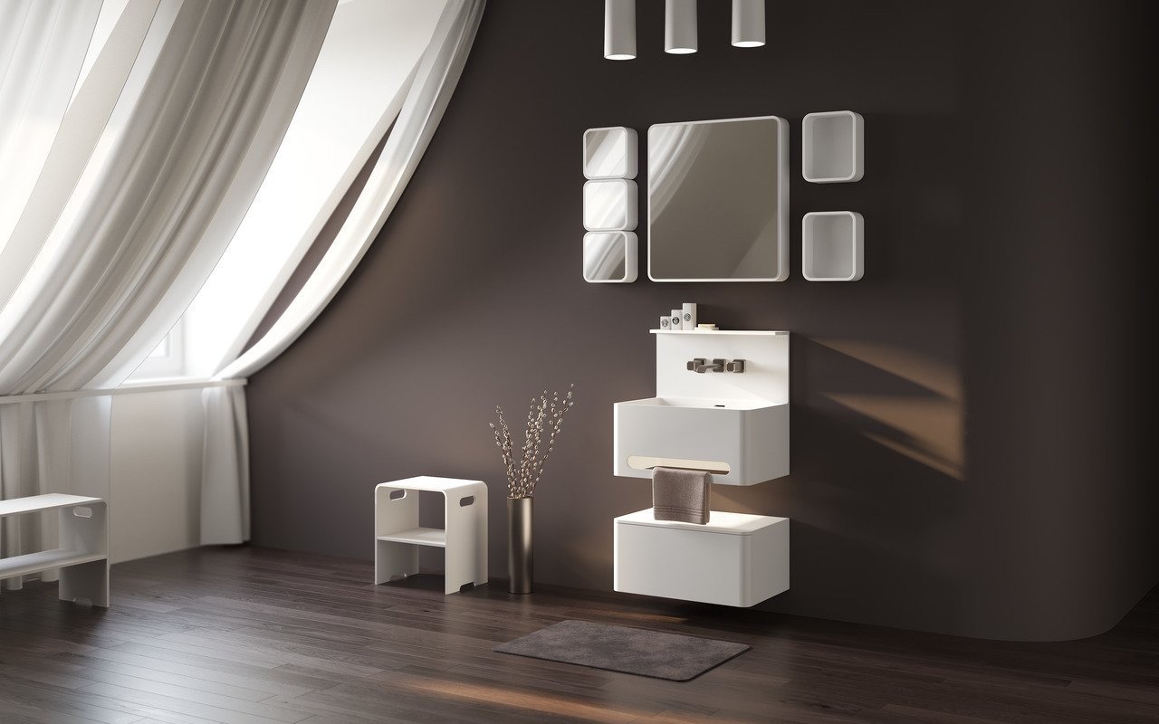 Aquatica Sola Solid Surface Bathroom Furniture Set picture № 0