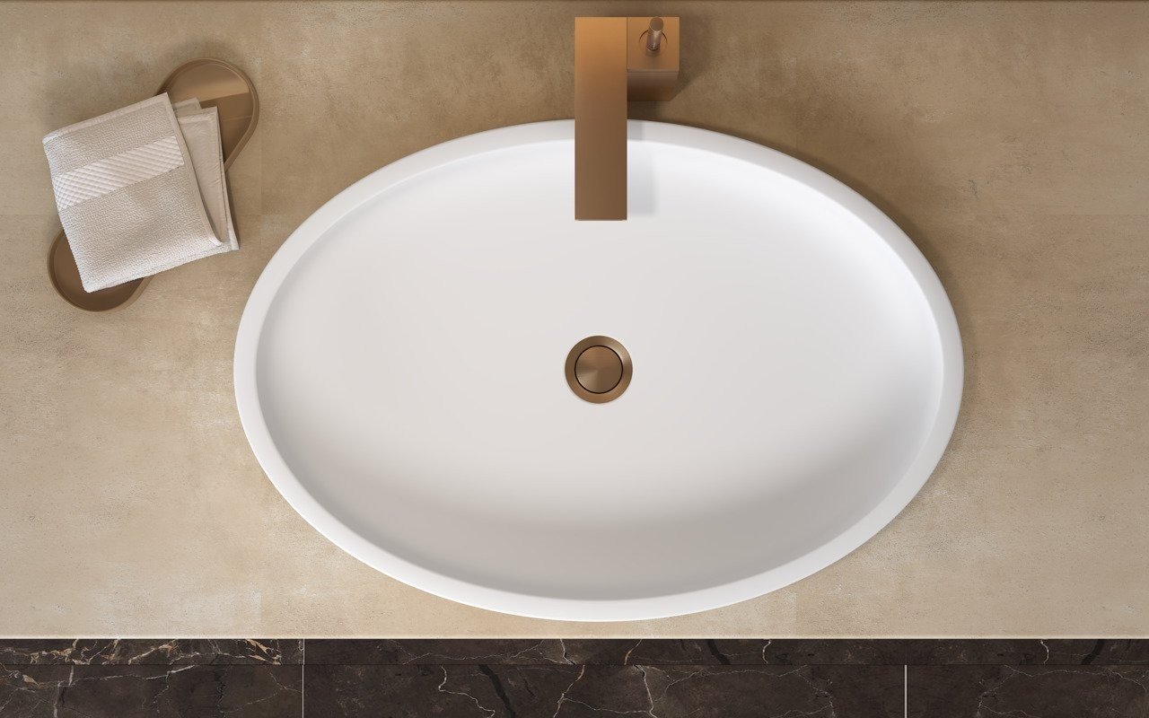 Aquatica Solace-Blck-Wht Oval Stone Bathroom Vessel Sink picture № 0