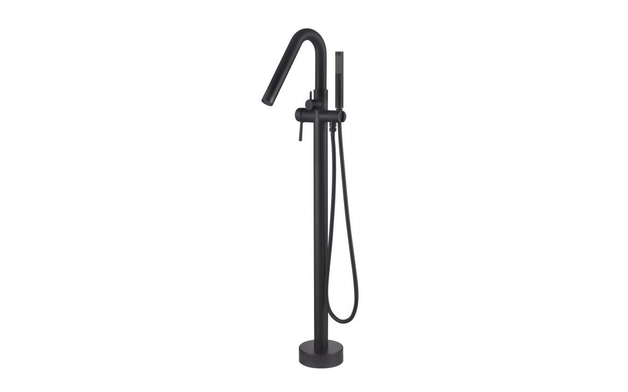 aquatica colonna 120 floor mounted tub filler black DF 02043 2V BK 2