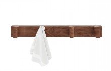 Aquatica Universal 19.75 Waterproof 4 Hook Wall Mounted American Walnut Wood Rack01