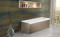 Pure 1l by aquatica back to wall stone bathtub with light decorative wooden side panels 01 (web)