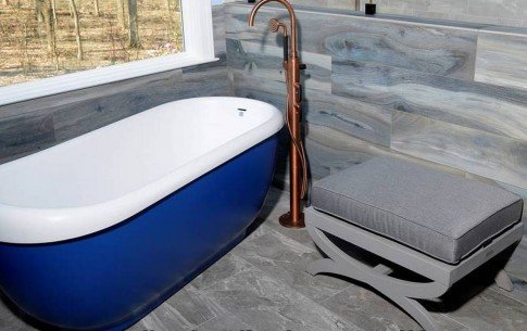 Virginia usa aquatica fido blue freestanding solid surface bathtub