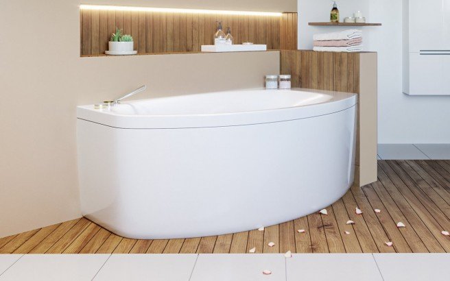 Aquatica Anette-B-L-Wht Corner Acrylic Bathtub