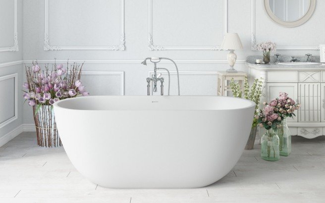 Corelia wht purescape 617bm freestanding solid surface bathtub by Aquatica 01 (web)