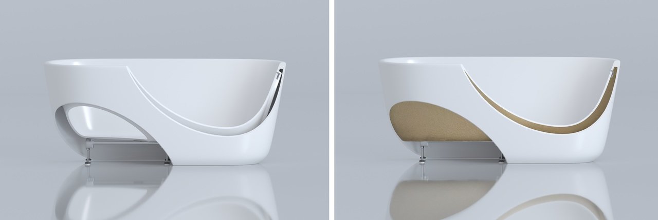 Aquatica SensMini-Free-Wht Sensuality Mini F-Wht Freestanding Solid Surface  Bathtub