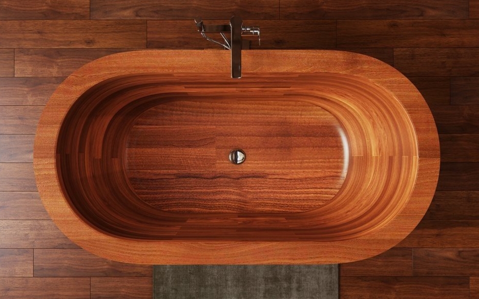 Aquatica karolina wooden freestanding japanese soaking tub
